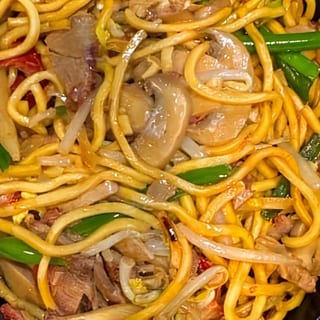 98. Roast pork lo mein
