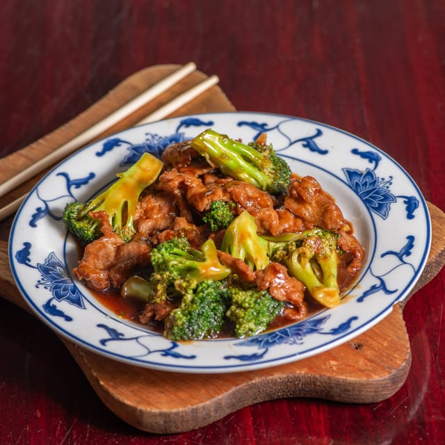 36. Beef with broccoli.