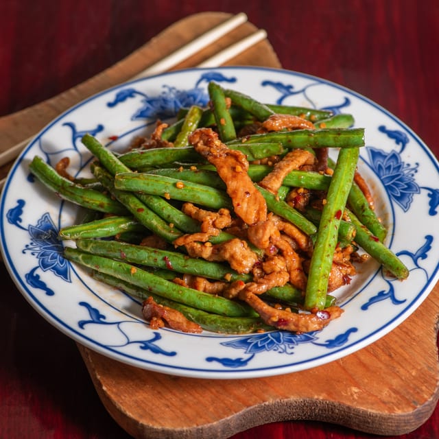 56. Shredded pork with string bean.