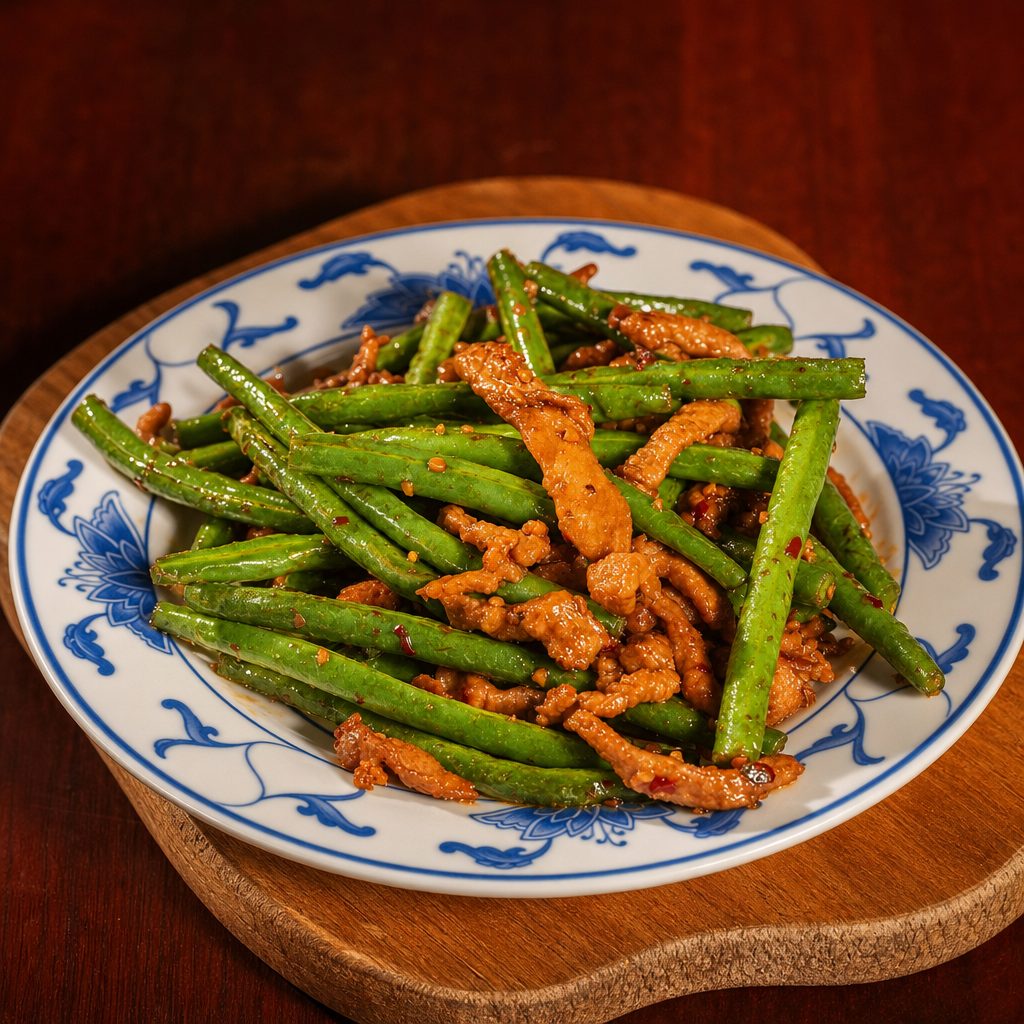 56. Shredded pork with string bean.