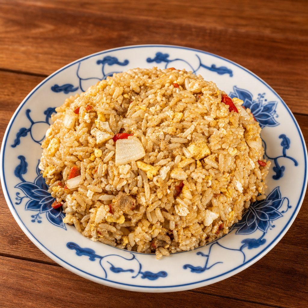 104. Roast pork fried rice.