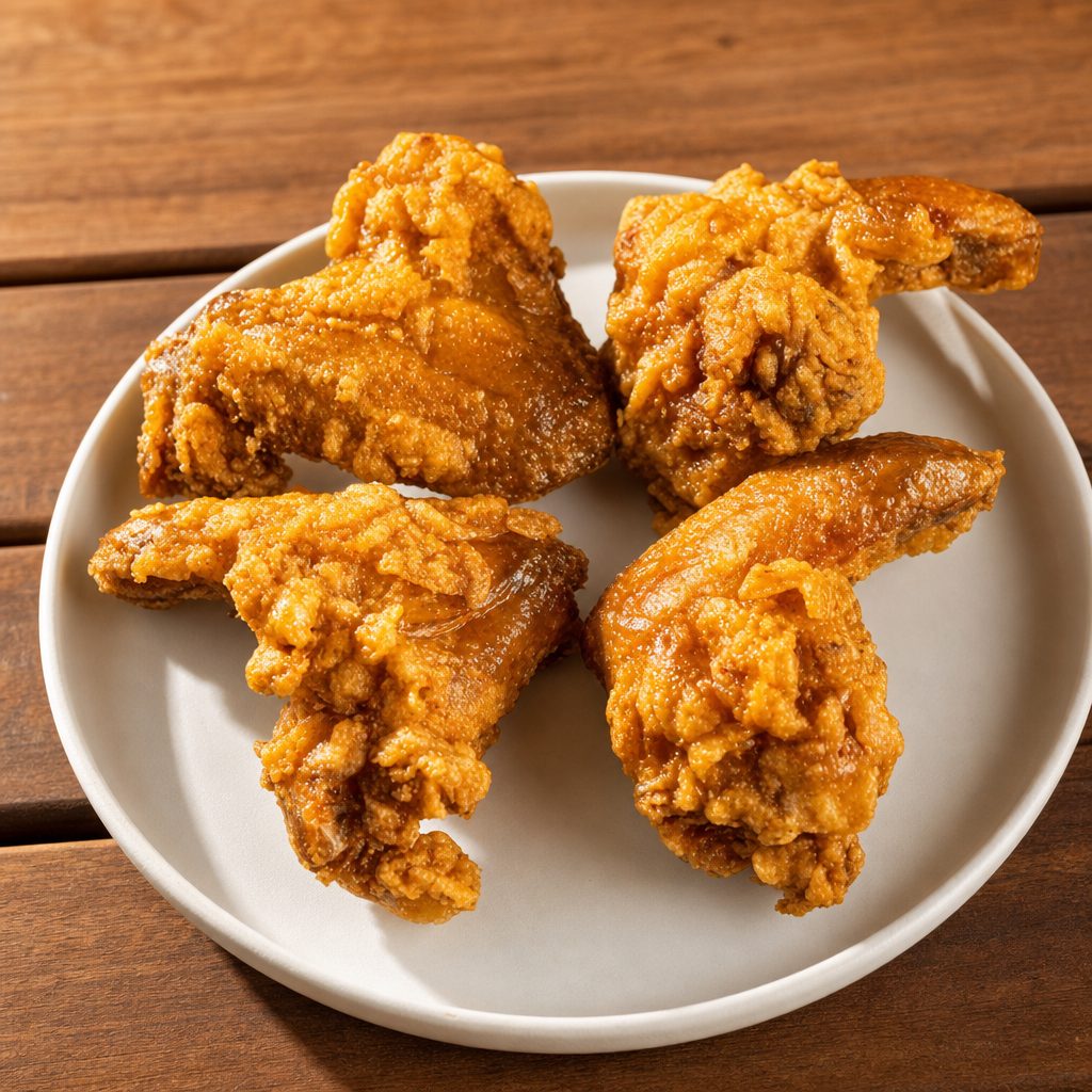 24. Fried chicken wings (4) (whole).