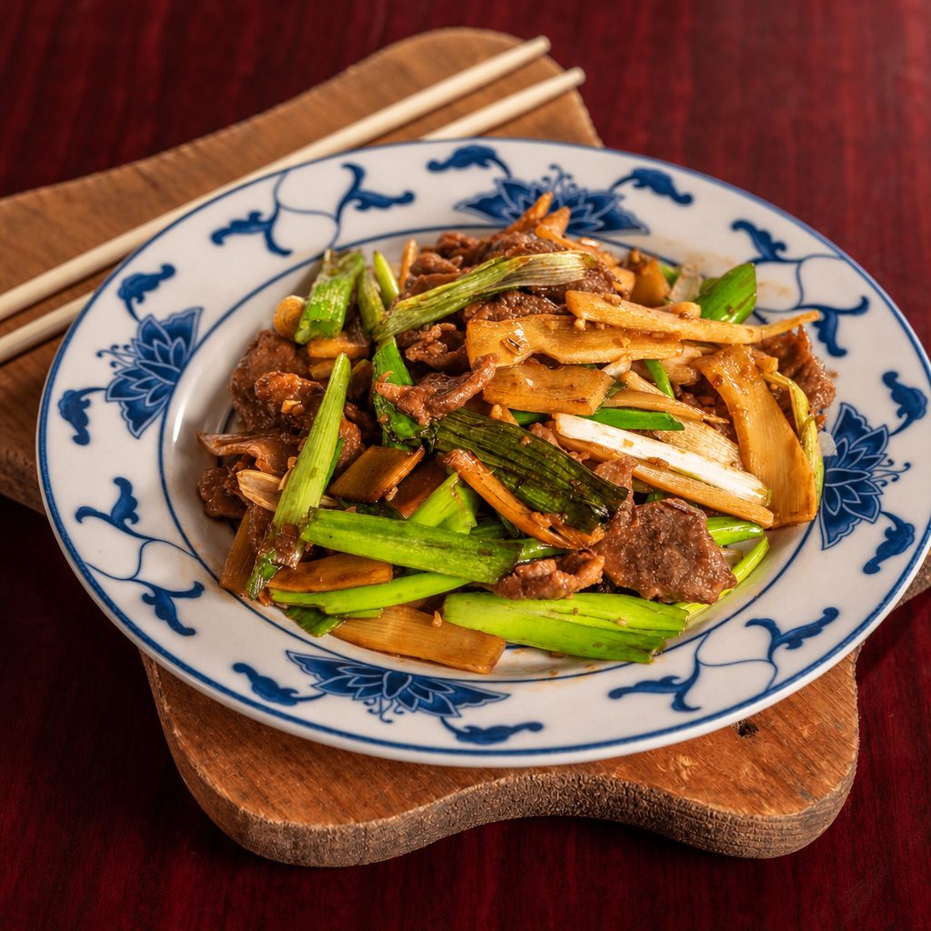 45. Sliced Lamb w/ Scallions.