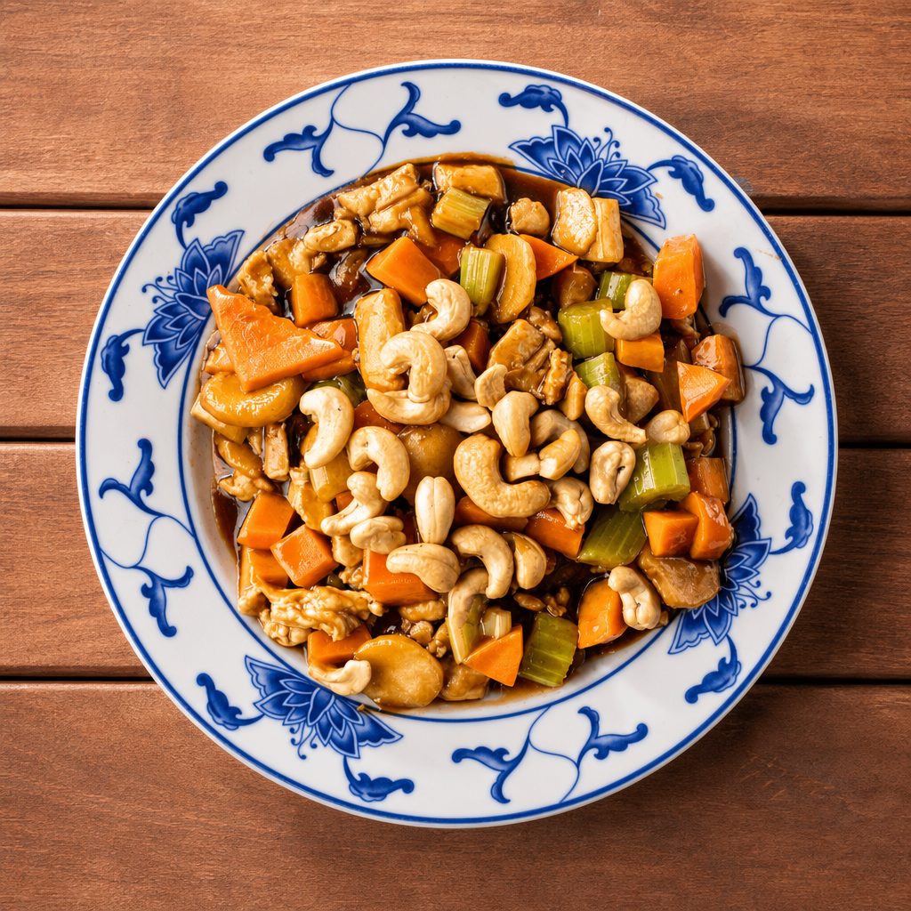 60. Chicken with cashew nuts.