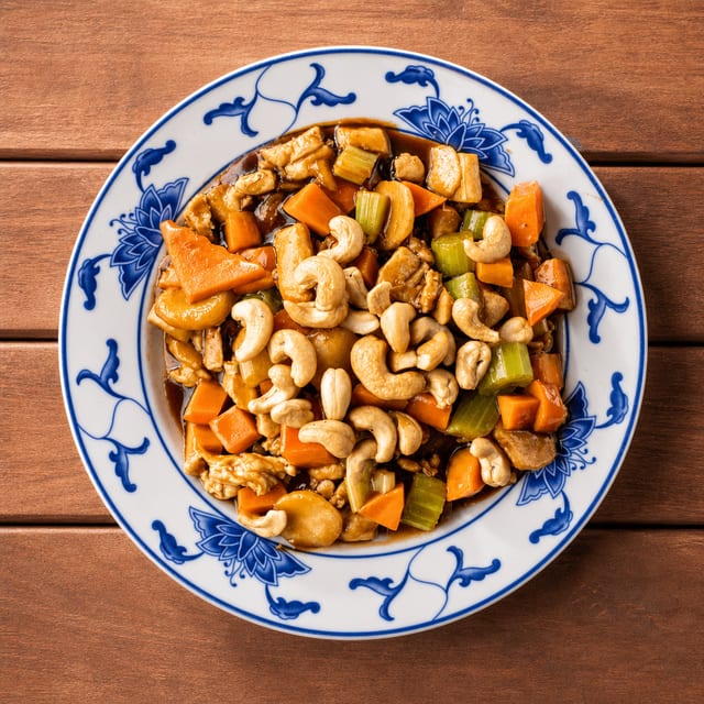 60. Chicken with cashew nuts.