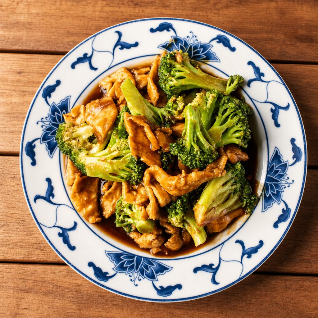 57. Chicken with broccoli.