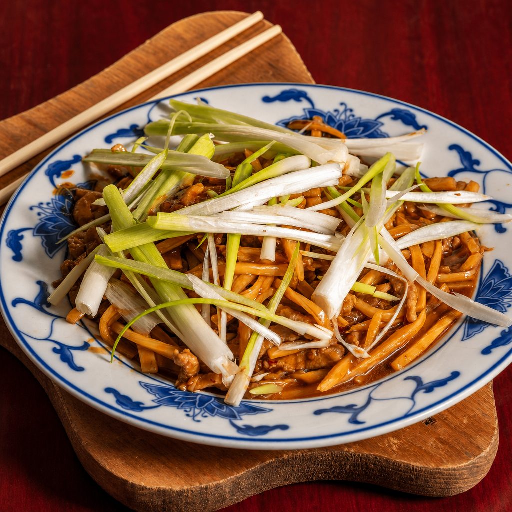 48. Shredded pork with peking sauce.